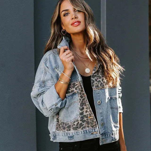 Women's Long Sleeve Denim Jacket - WanderMart Co.