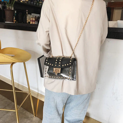 Betty Shoulder Bag -Clear/Black - WanderMart Co.