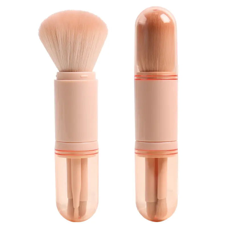 4-in-1 Retractable Mini Makeup Brush Set: Eye and Skin Tone Brushes - WanderMart Co.