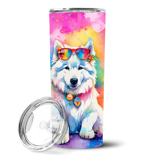 Samoyed Hippie Dawg Stainless Steel Skinny Tumbler - WanderMart Co.