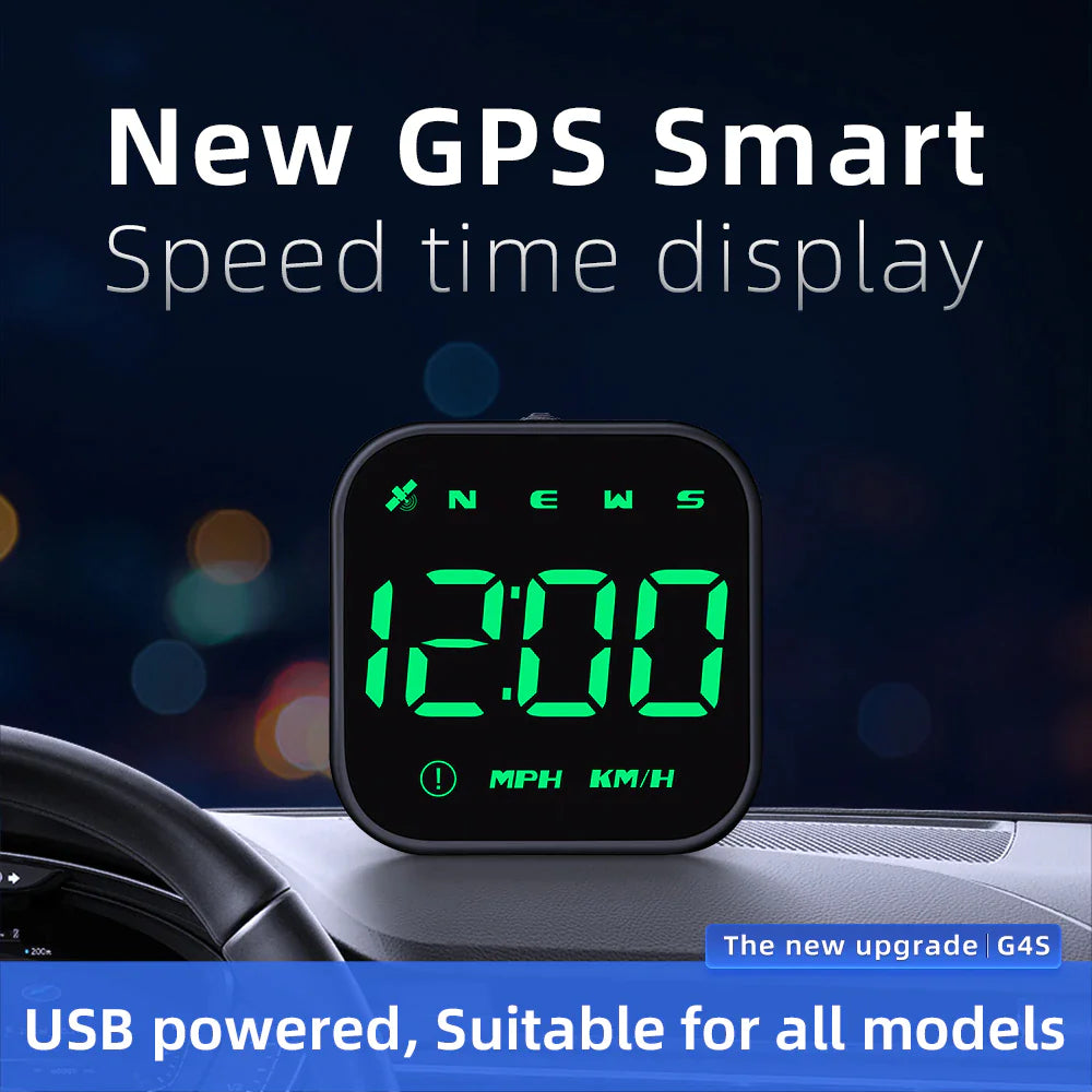 Digital Car HUD GPS Speedometer Head Up Display MPH KMH Compass Overspeed Alarm - WanderMart Co.